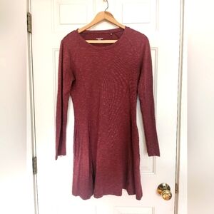 Toad & Co Size Small Samba Long Sleeve Dress In Wine Earthy Cruncy Organic
